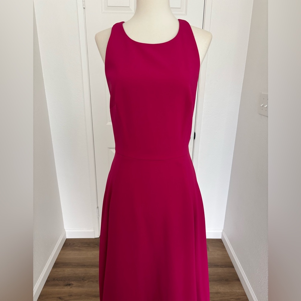 NWT Karen Millen Magenta Fluid Midi Dress UK Size 10 US Size 6 - Picture 5 of 16
